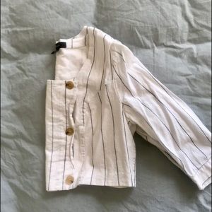 Forever 21 Plus Stripped Cropped Jacket/Blouse